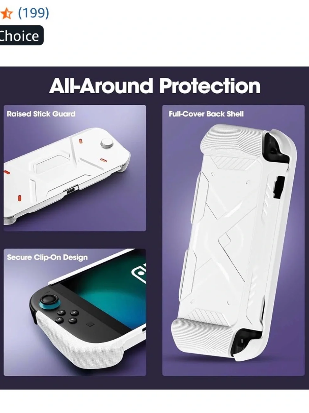 White Protective ProCase for Nintendo Switch 2 (2025) with Ergonomic Grip